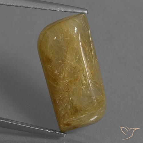 9.81ct Natural Amarillo dijón Cuarzo rutilo, Elegante, Opaco