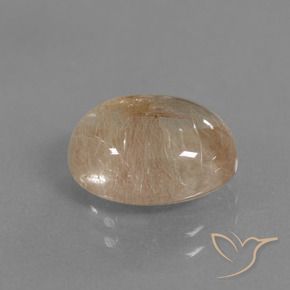 Cuarzo rutilo Claro y bronce dorado natural de 3.95 ct, Ovalada, Transparente