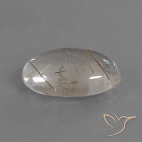 Cuarzo rutilo Claro con cobre natural de 3.45 ct, Ovalada, Transparente