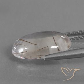 Cuarzo rutilo Claro con cobre natural de 3.45 ct, Ovalada, Transparente