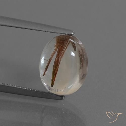 3.48ct Natural Claro con cobre Cuarzo rutilo, Ovalada, Transparente