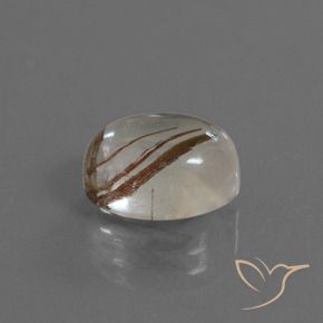 Cuarzo rutilo Claro con cobre natural de 3.48 ct, Ovalada, Transparente