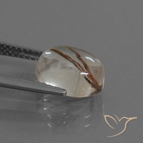 Cuarzo rutilo Claro con cobre natural de 3.48 ct, Ovalada, Transparente
