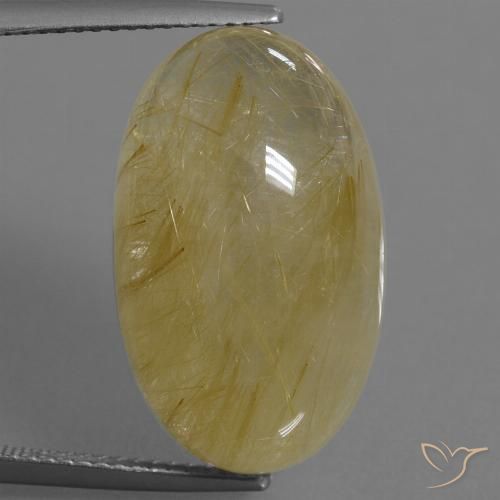 20.70ct Natural Amarillo medio Cuarzo rutilo, Ovalada, Translúcido
