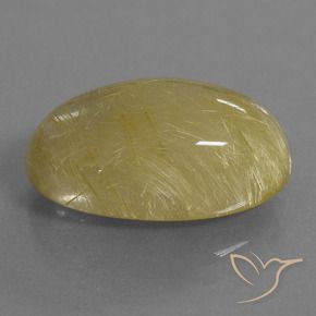 Cuarzo rutilo Amarillo medio natural de 20.70 ct, Ovalada, Translúcido