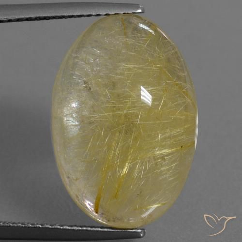 17.54ct Natural Amarillo claro Cuarzo rutilo, Ovalada, Transparente