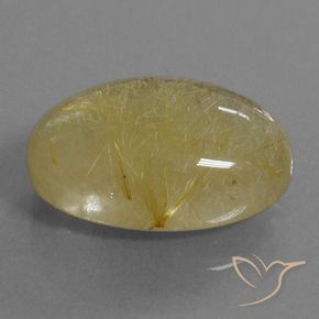 Cuarzo rutilo Amarillo claro natural de 17.54 ct, Ovalada, Transparente