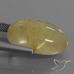 Cuarzo rutilo Amarillo claro natural de 17.54 ct, Ovalada, Transparente