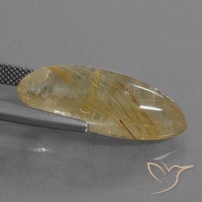 Cuarzo rutilo Marrón-dorado muy claro natural de 14.68 ct, Marquesa, Transparente