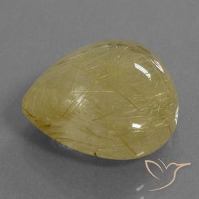 Cuarzo rutilo Amarillo cálido natural de 17.91 ct, En forma de pera, Transparente