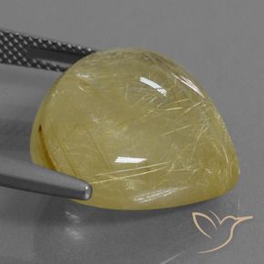 Cuarzo rutilo Amarillo cálido natural de 17.91 ct, En forma de pera, Transparente