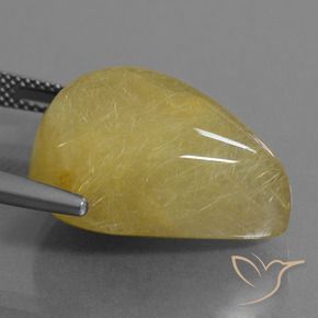 Cuarzo rutilo Amarillo claro natural de 24.90 ct, En forma de pera, Translúcido