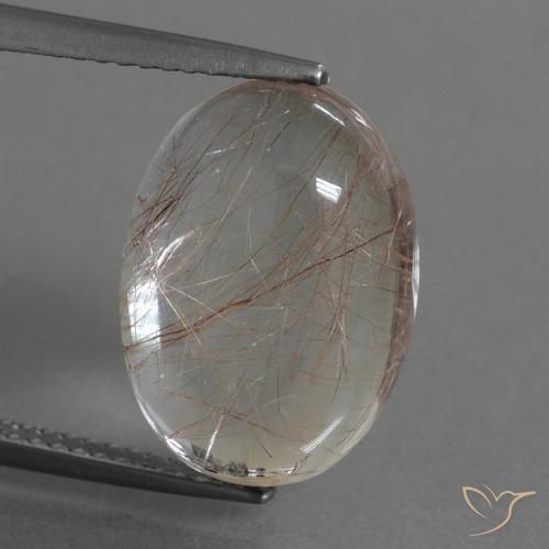 8.28ct Natural Claro con cobre Cuarzo rutilo, Ovalada, Transparente