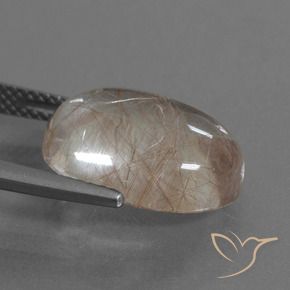 Cuarzo rutilo Claro con cobre natural de 8.28 ct, Ovalada, Transparente