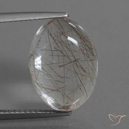 8.10ct Natural Claro con cobre Cuarzo rutilo, Ovalada, Transparente