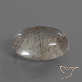 Cuarzo rutilo Claro con cobre natural de 8.10 ct, Ovalada, Transparente