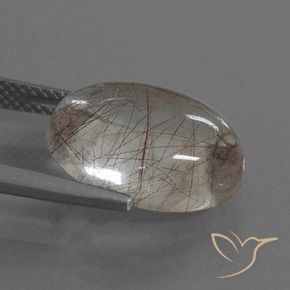 Cuarzo rutilo Claro con cobre natural de 8.10 ct, Ovalada, Transparente