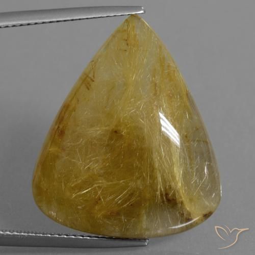 25.66ct Natural Amarillo terroso Cuarzo rutilo, En forma de pera, Translúcido