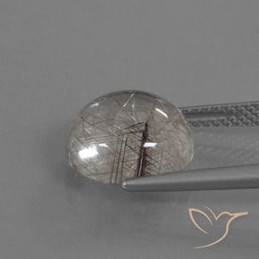 Cuarzo rutilo Marrón claro natural de 5.09 ct, Corte Redondo, Transparente