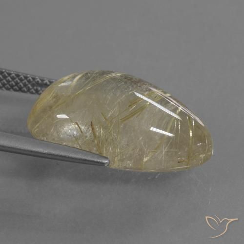Cuarzo rutilo Amarillo claro natural de 12.10 ct, Elegante, Transparente
