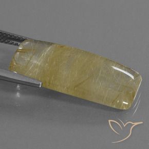 Cuarzo rutilo Amarillo claro natural de 10.78 ct, Forma Cojín, Transparente