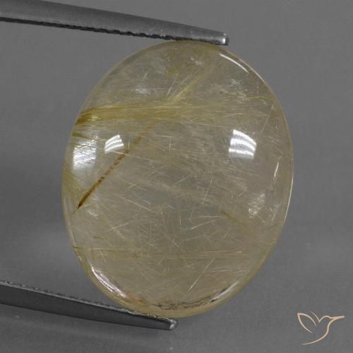 10.36ct Natural Amarillo claro Cuarzo rutilo, Ovalada, Transparente