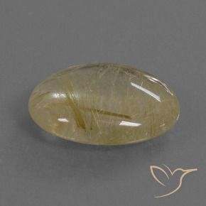 Cuarzo rutilo Amarillo claro natural de 10.36 ct, Ovalada, Transparente