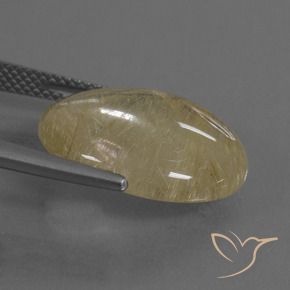 Cuarzo rutilo Amarillo claro natural de 10.36 ct, Ovalada, Transparente