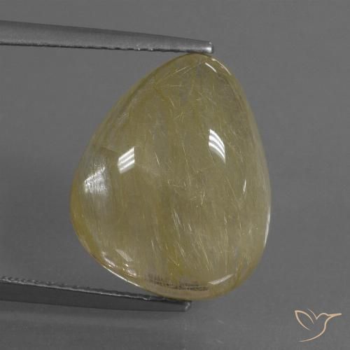 10.83ct Natural Amarillo claro Cuarzo rutilo, En forma de pera, Translúcido