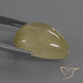 Cuarzo rutilo Amarillo claro natural de 10.83 ct, En forma de pera, Translúcido