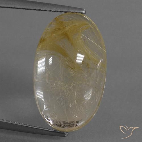 8.65ct Natural Amarillo cálido Cuarzo rutilo, Ovalada, Transparente