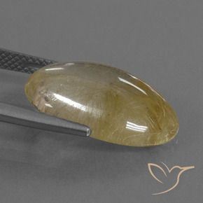 Cuarzo rutilo Amarillo cálido natural de 8.65 ct, Ovalada, Transparente