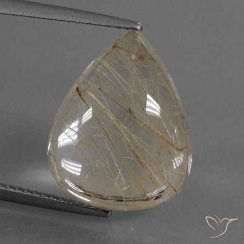 10.54ct Natural Marrón claro Cuarzo rutilo, En forma de pera, Transparente