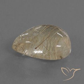 Cuarzo rutilo Marrón claro natural de 10.54 ct, En forma de pera, Transparente