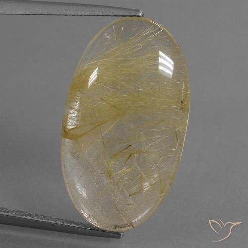 12.70ct Natural Amarillo medio Cuarzo rutilo, Ovalada, Transparente