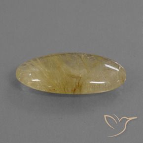 Cuarzo rutilo Amarillo medio natural de 12.70 ct, Ovalada, Transparente