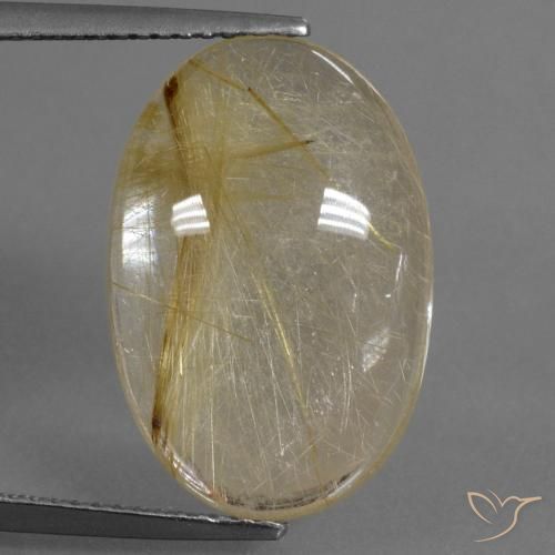 10.01ct Natural Amarillo dijón Cuarzo rutilo, Ovalada, Transparente
