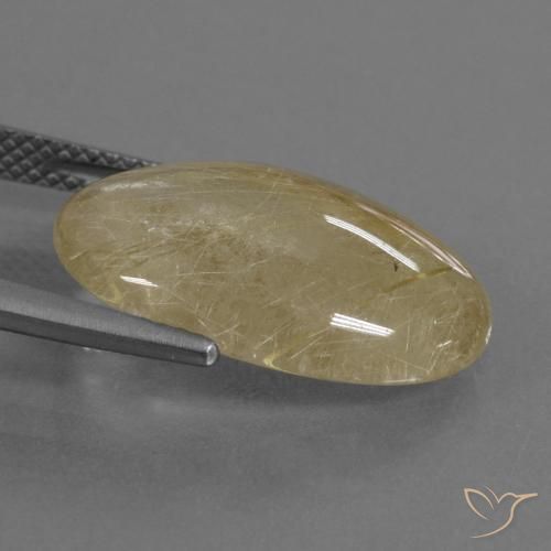 Cuarzo rutilo Amarillo dijón natural de 10.01 ct, Ovalada, Transparente
