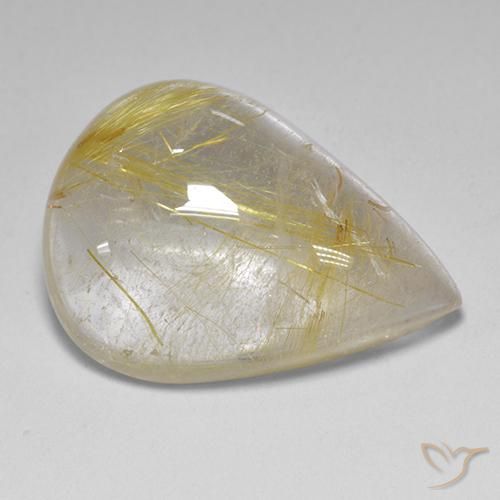 12.23ct Natural Amarillo terroso Cuarzo rutilo, En forma de pera, Transparente