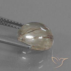 Cuarzo rutilo Marrón claro natural de 3.14 ct, Redondo, Transparente