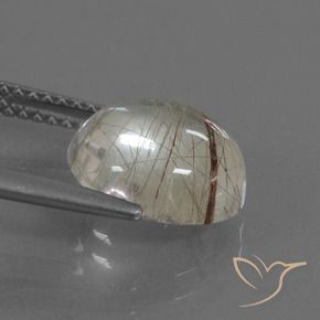 Cuarzo rutilo Marrón claro natural de 3.48 ct, Redondo, Transparente