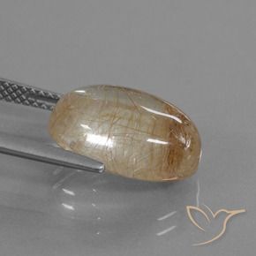 Cuarzo rutilo Marrón cálido natural de 6.48 ct, Ovalada, Transparente