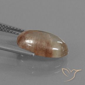 Cuarzo rutilo Claro con cobre natural de 3.64 ct, Ovalada, Transparente