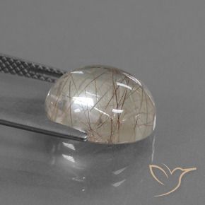 Cuarzo rutilo Marrón muy claro natural de 6.66 ct, Redondo, Transparente