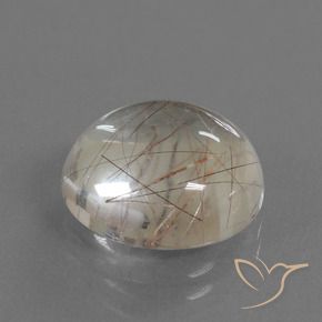Cuarzo rutilo Marrón claro natural de 6.24 ct, Redondo, Transparente