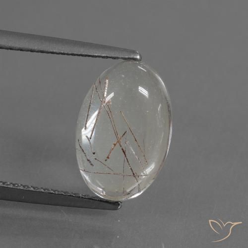 3.08ct Natural Claro con cobre Cuarzo rutilo, Ovalada, Transparente
