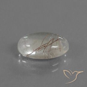 Cuarzo rutilo Claro con cobre natural de 3.08 ct, Ovalada, Transparente