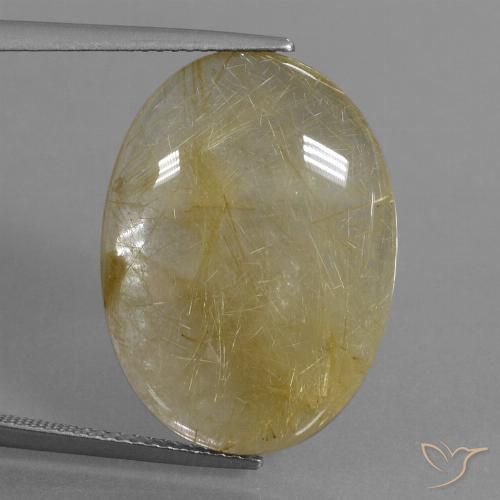 17.46ct Natural Dorado claro Cuarzo rutilo, Ovalada, Transparente