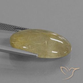 Cuarzo rutilo Dorado claro natural de 17.46 ct, Ovalada, Transparente
