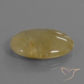 Cuarzo rutilo Amarillo dorado natural de 17.69 ct, Ovalada, Translúcido